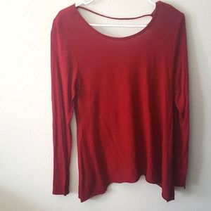 Daytrip from Buckle Long Sleeve Red Shirt Top